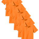 Orange (5-Pack) 8 5-Pack School Uniform Tagless Polo Tshirt for Little Boys & Big Boys